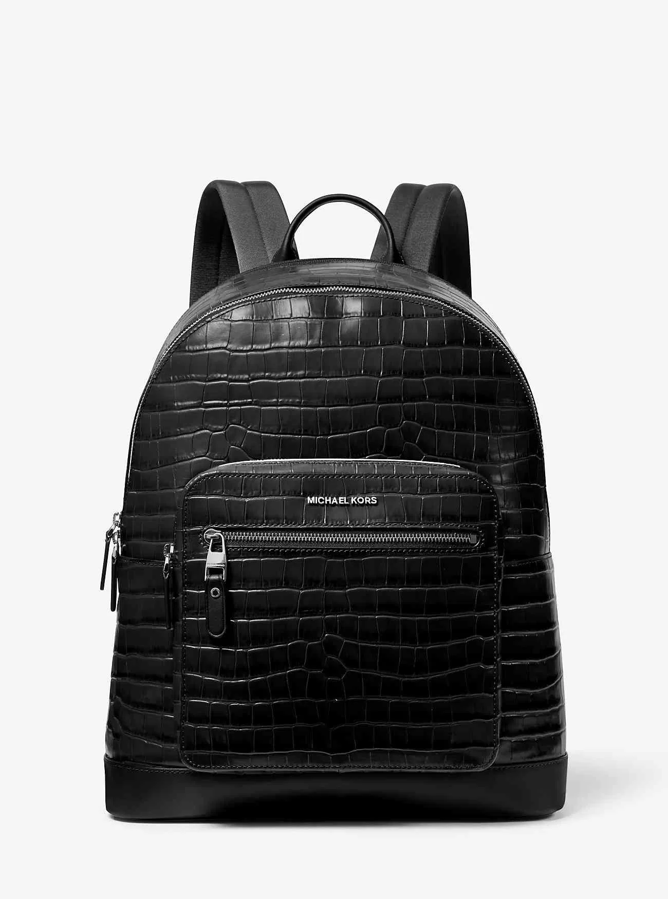 Hudson Pendlerrucksack aus Leder mit Krokodilprägung