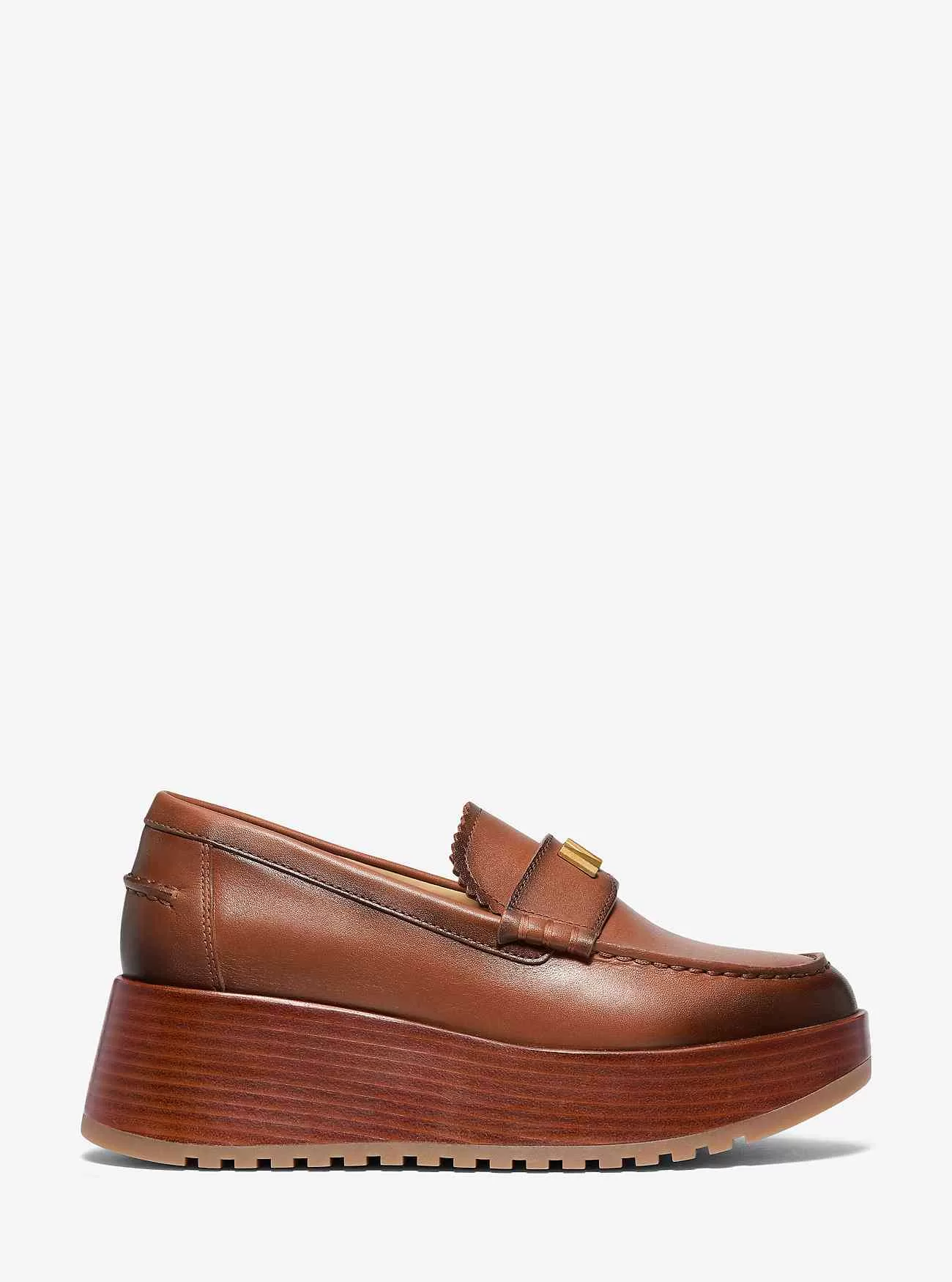 Indy Plateau-Loafer aus brüniertem Leder