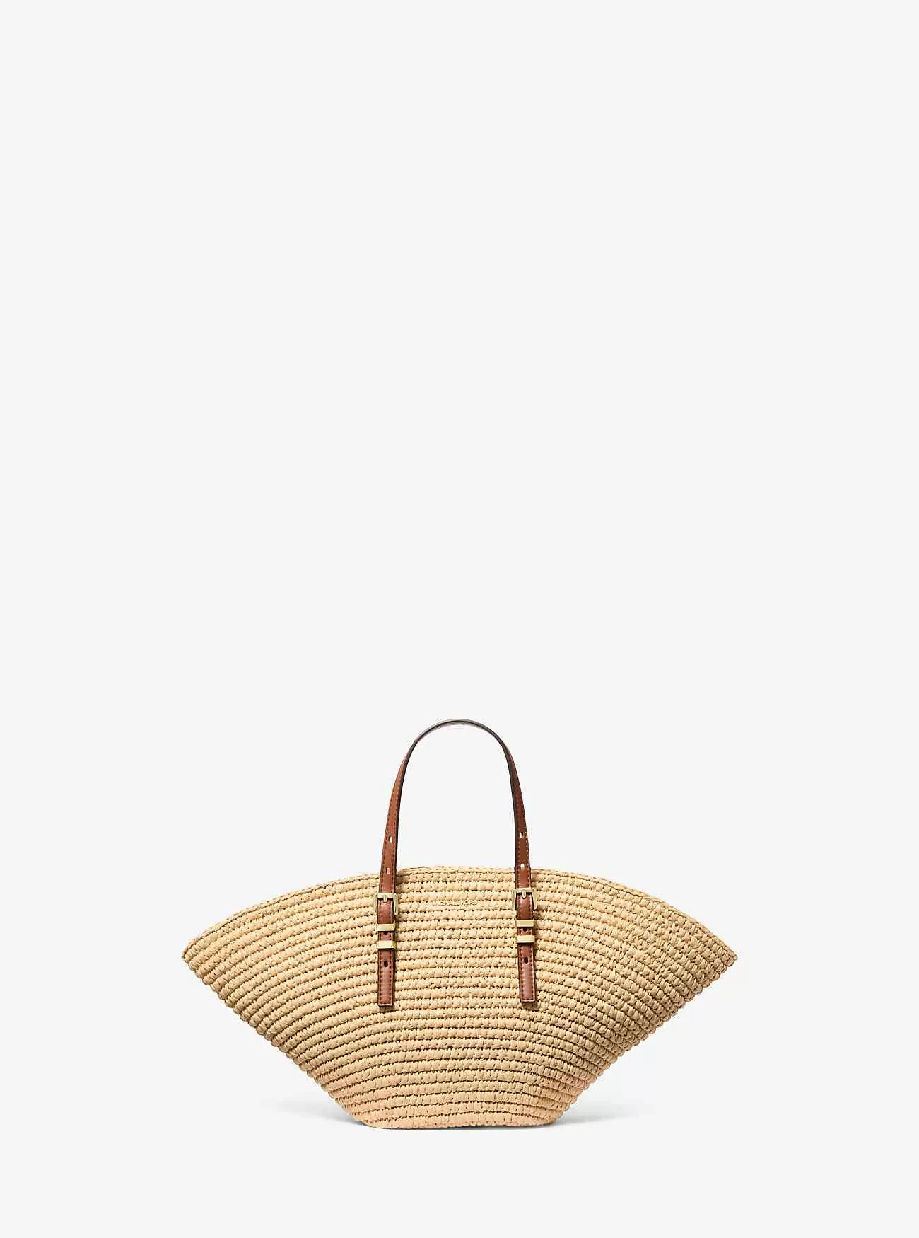 Isa Kleine handgehäkelte Stroh-Einkaufstasche