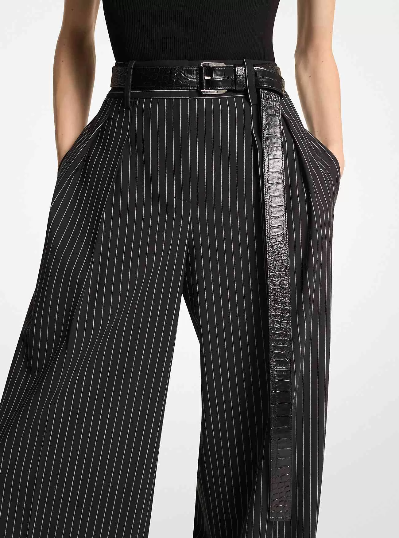 Jodi Ledergürtel mit Krokodilprägung