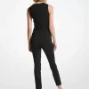 Jumpsuit aus Stretch-Crêpe mit Ausschnitten