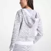 Kapuzenpullover aus Metallic-Zebra-Jacquard mit Reißverschluss