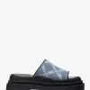 Kendra Empire Diamond Jacquard Denim Slide Sandale Kendra Empire Diamond Jacquard Denim Slide Sandale