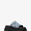 Kendra Empire Diamond Jacquard Denim Slide Sandale Kendra Empire Diamond Jacquard Denim Slide Sandale