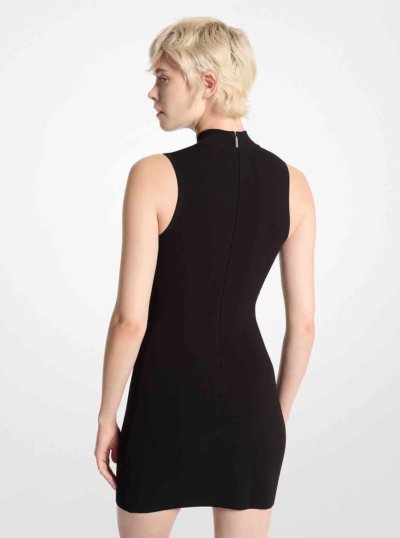 Kleid mit Stehkragen aus Stretch-Viskose