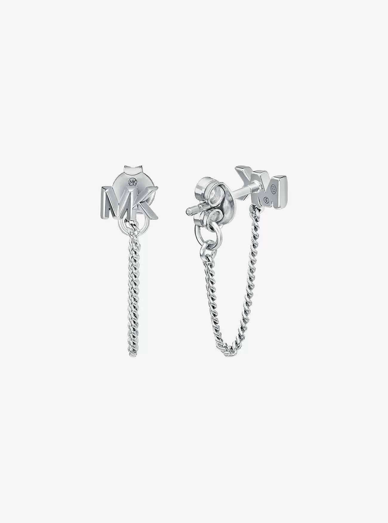 Logo-Kettenohrringe aus Sterlingsilber mit Edelmetallbeschichtung