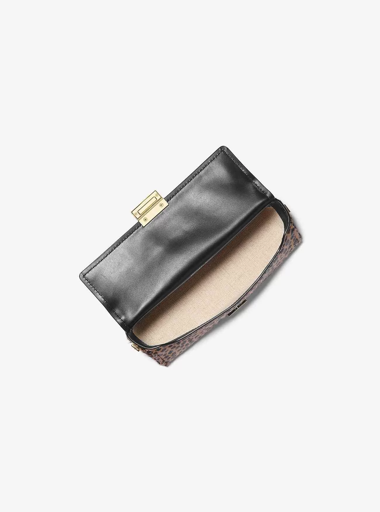 Ludlow Kleine wandelbare Pochette aus Kalbshaar mit Gepardenmuster