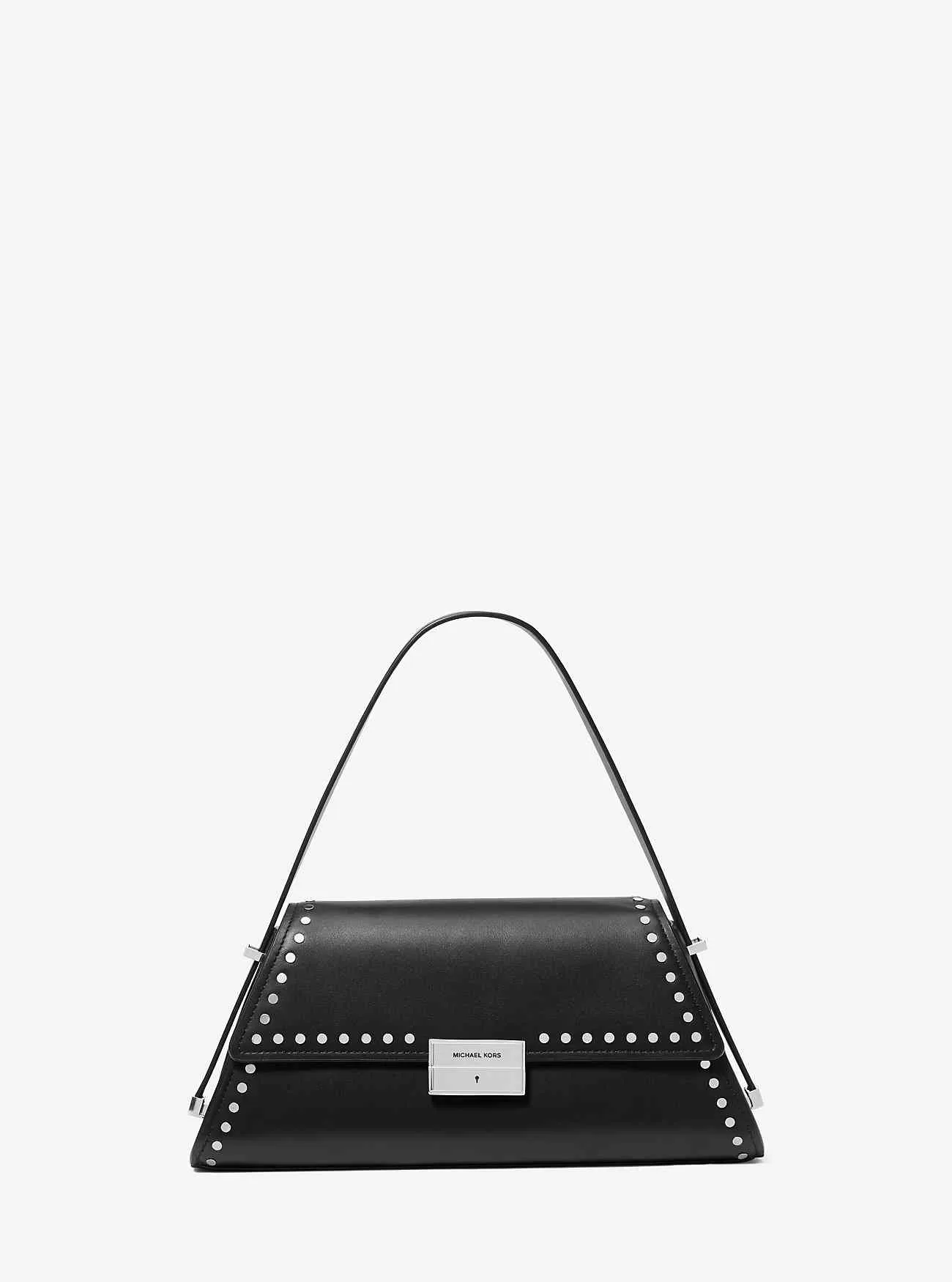 Ludlow Mittelgroße Umhängetasche aus Leder mit Nieten