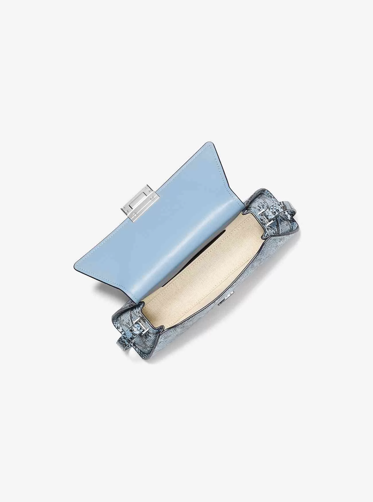 Ludlow Mittelgroße Umhängetasche aus Leder mit Schlangenprägung