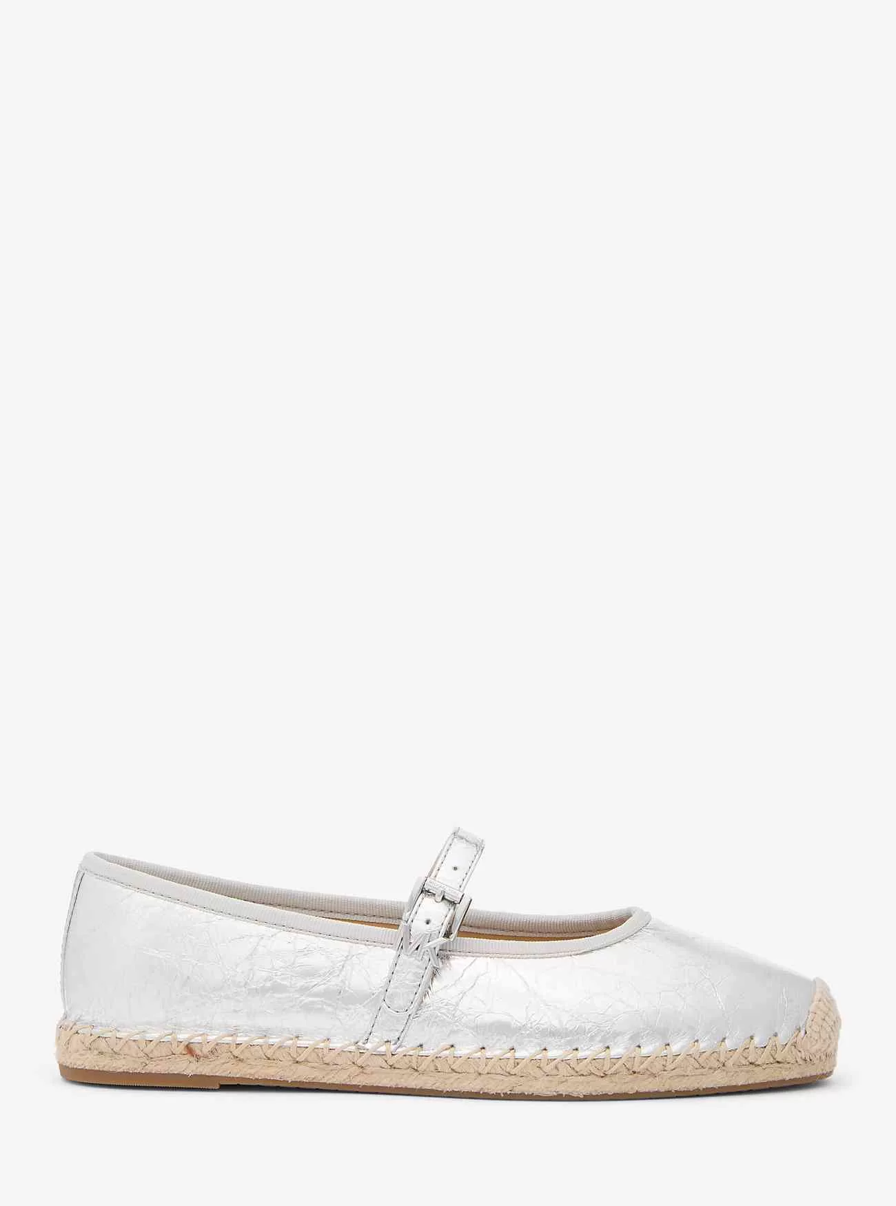 Lynn Ballett-Espadrille aus Metallic-Leder