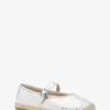 Lynn Ballett-Espadrille aus Metallic-Leder