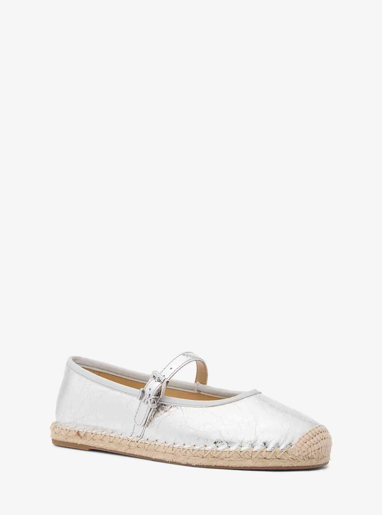 Lynn Ballett-Espadrille aus Metallic-Leder