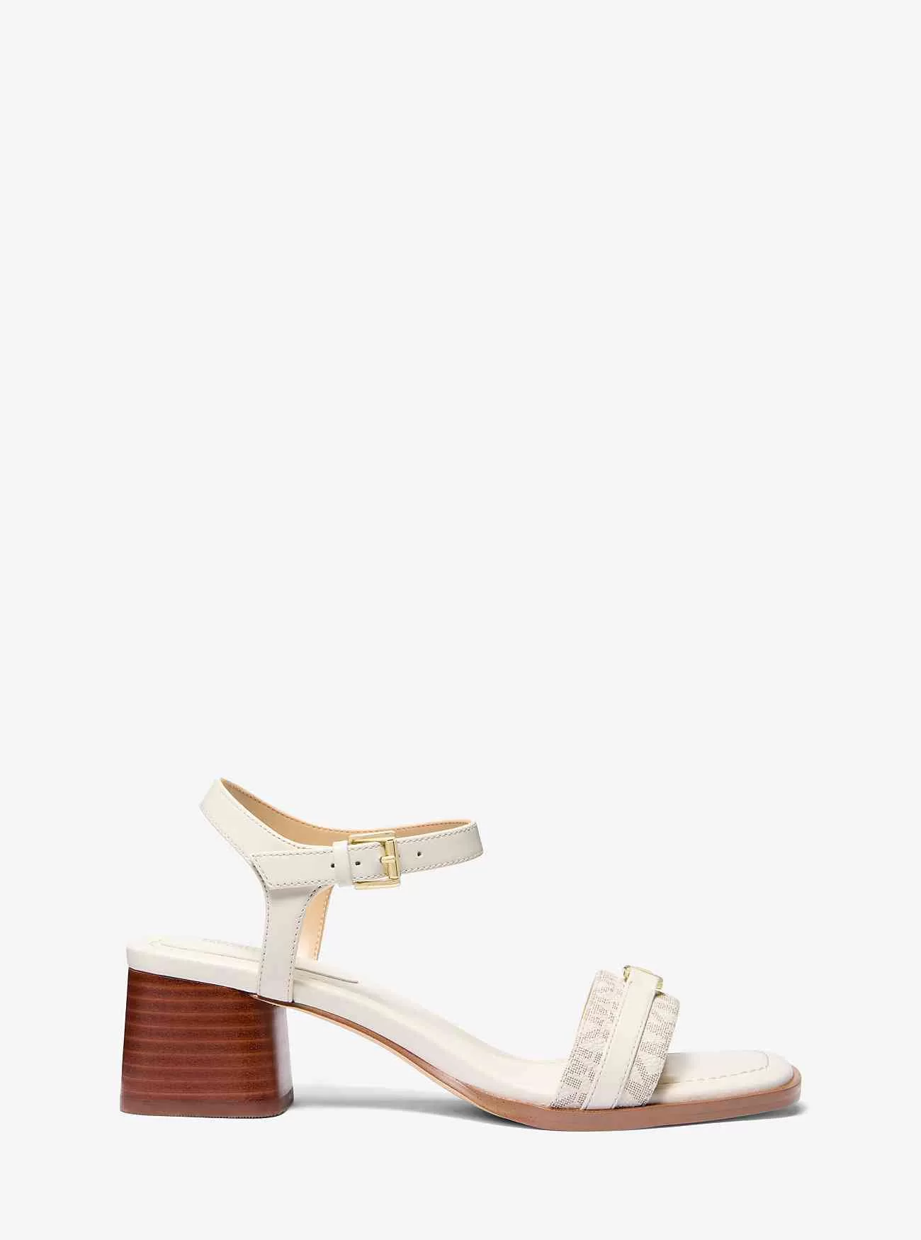 Mandy Signature-Logo und Ledersandale