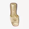 Mandy Slide-Sandale aus Metallic-Leder