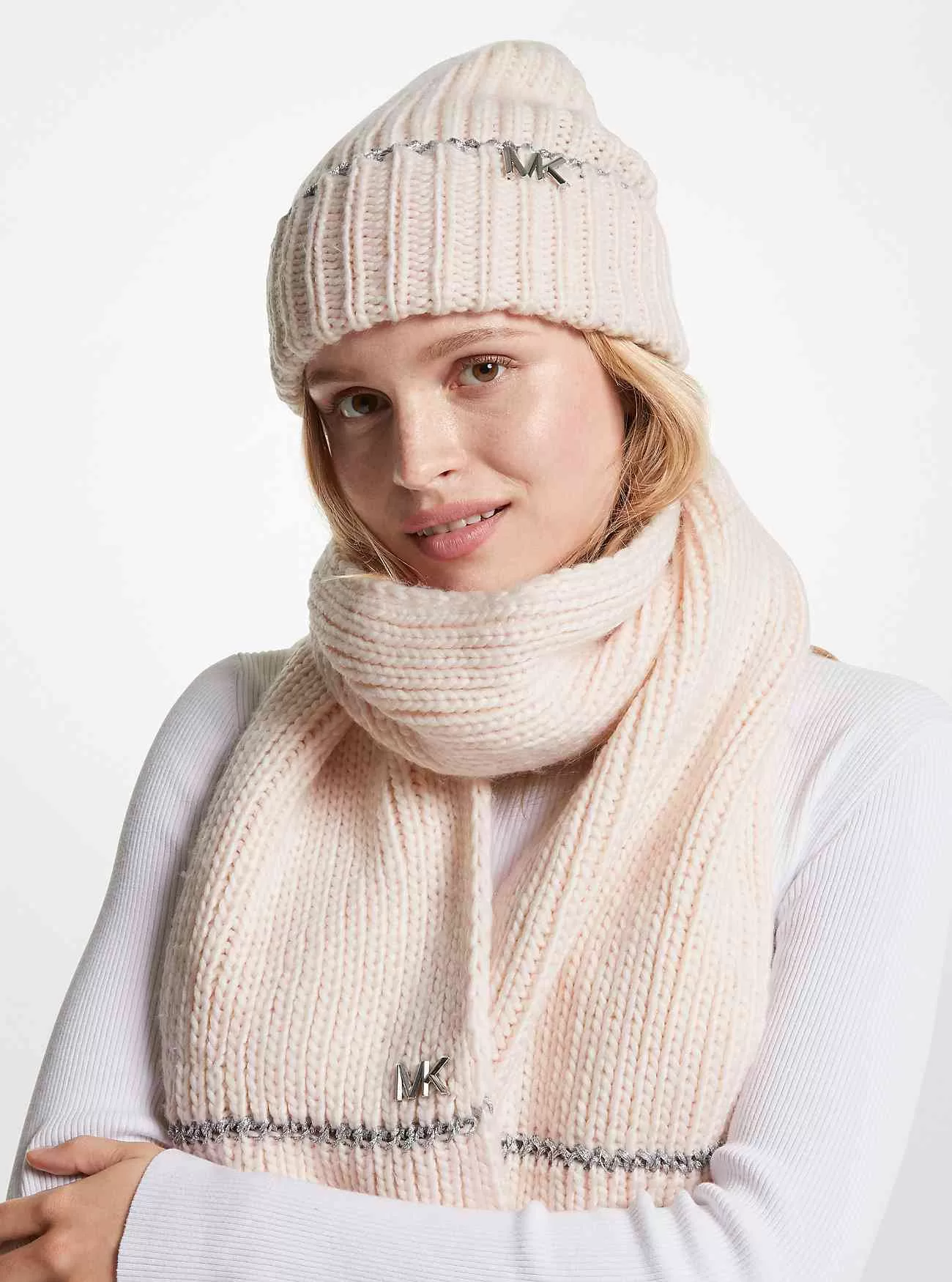 Melierte Strickmütze