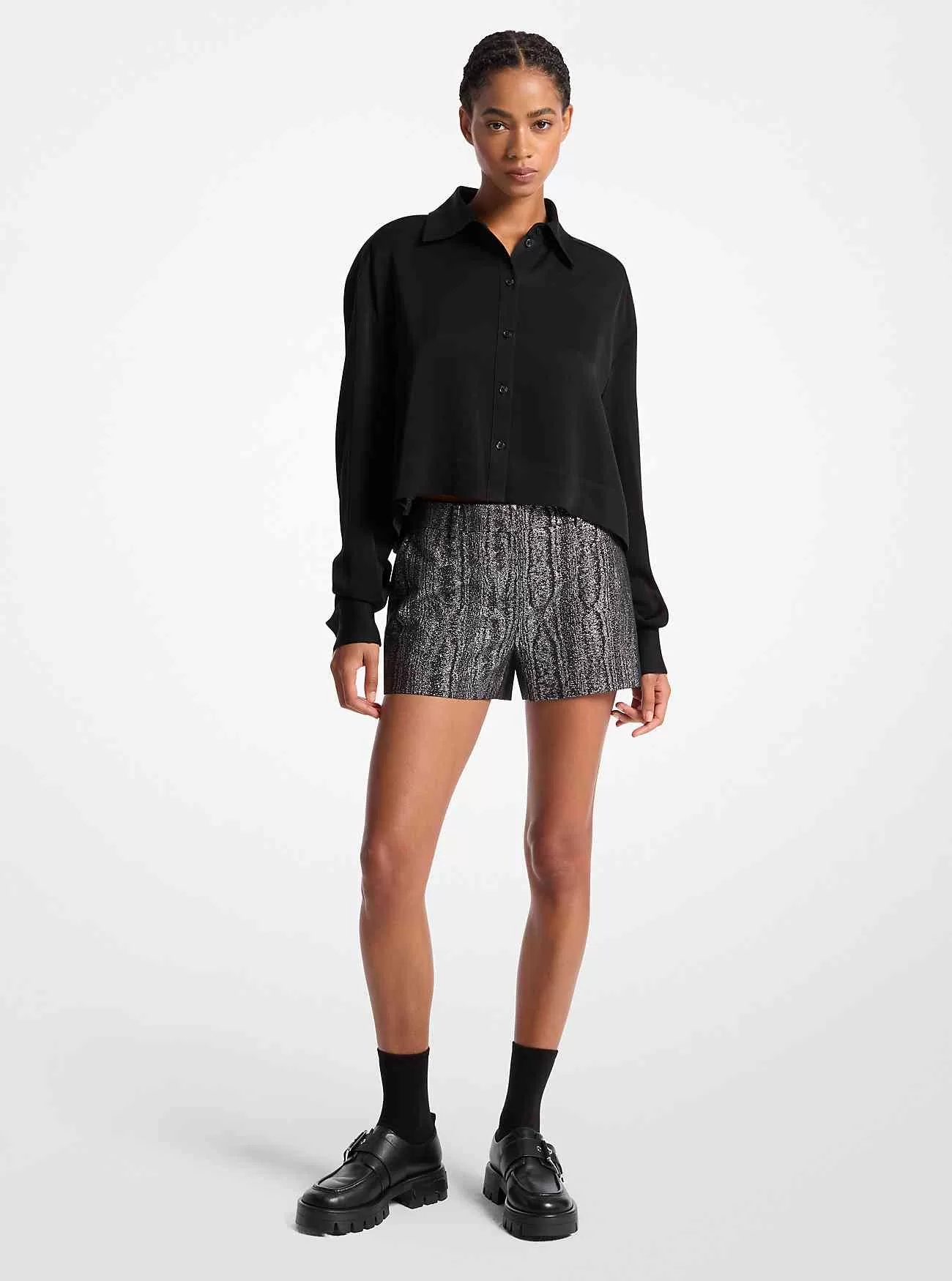 Metallic-Moiré-Shorts