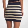 Metallic-gestreifter Strick-Minirock