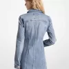 Minikleid aus Stretch-Denim mit Schnürung