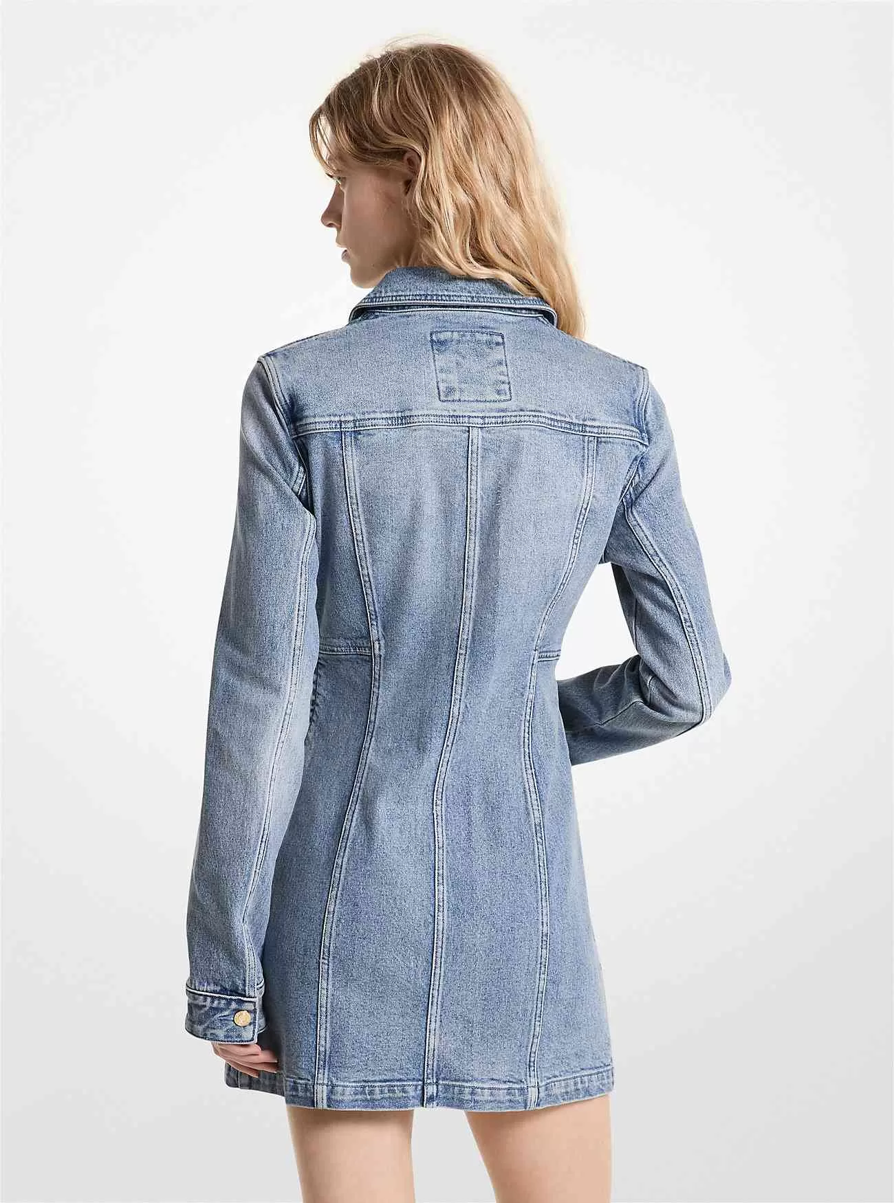 Minikleid aus Stretch-Denim mit Schnürung