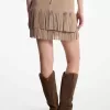 Minirock aus Wildleder mit Fransen