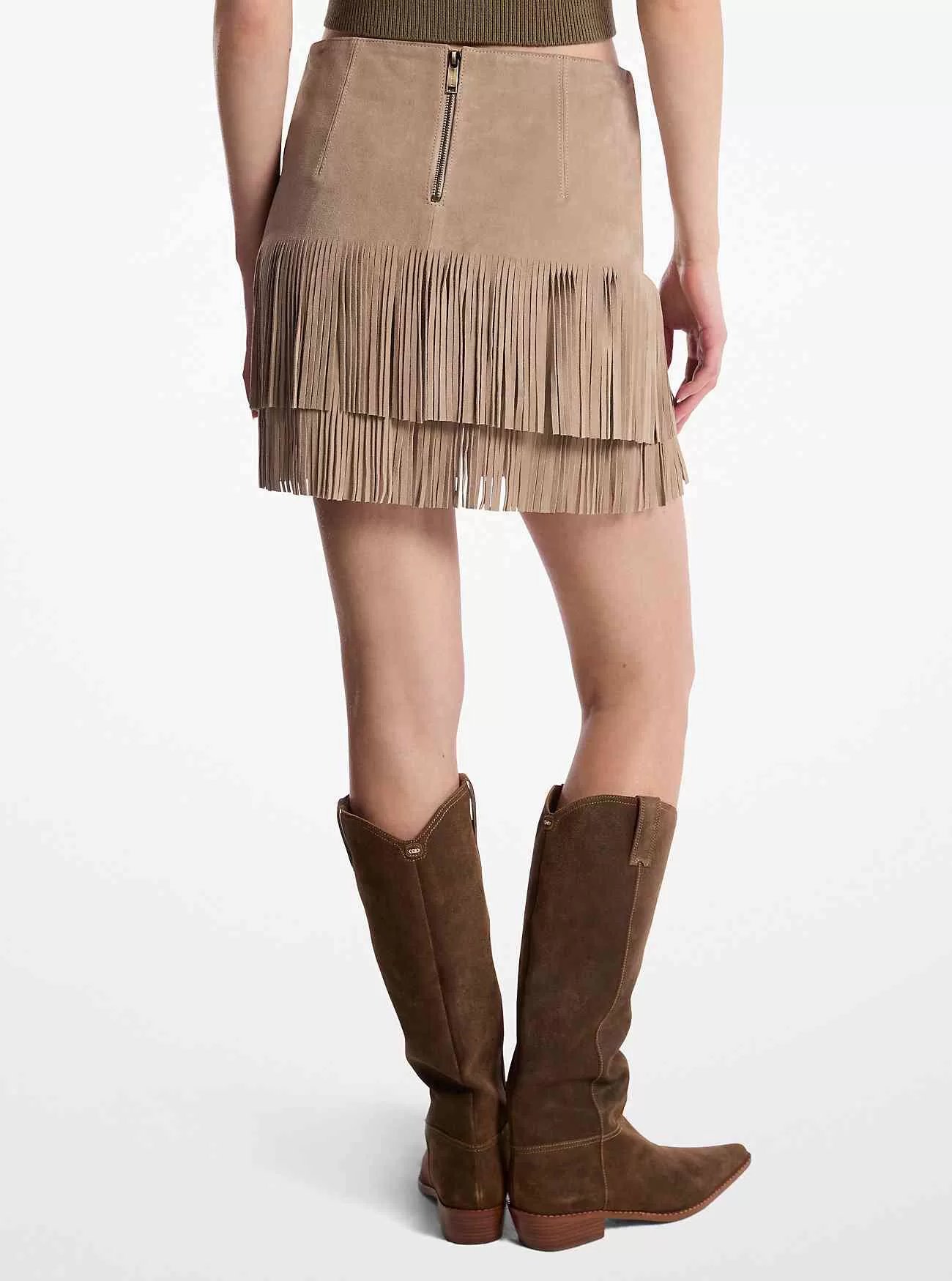 Minirock aus Wildleder mit Fransen