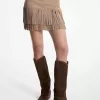 Minirock aus Wildleder mit Fransen
