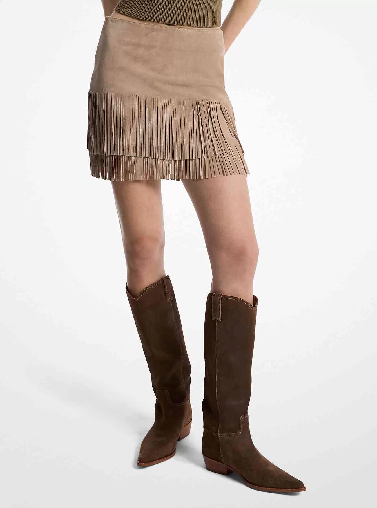 Minirock aus Wildleder mit Fransen