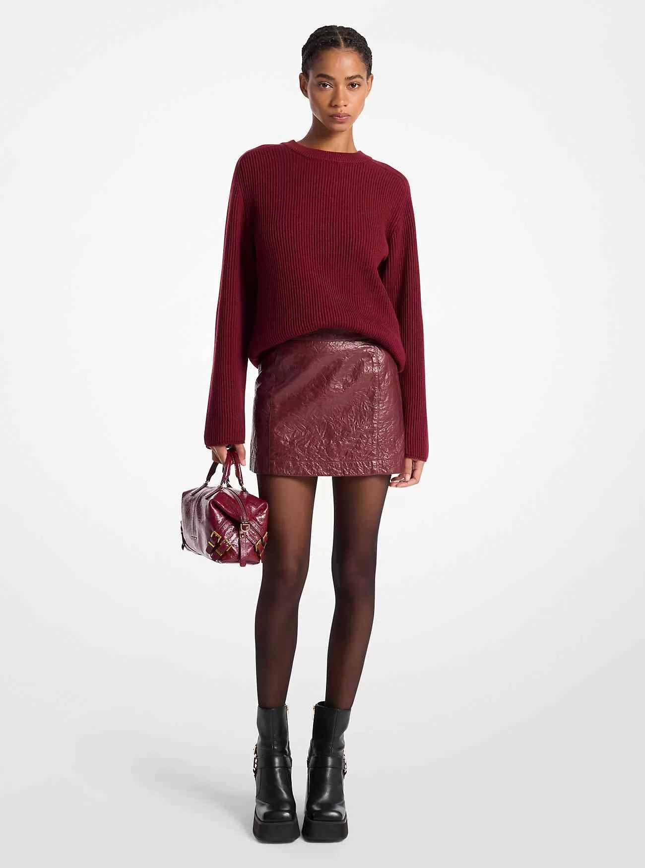 Minirock aus gewaschenem Leder