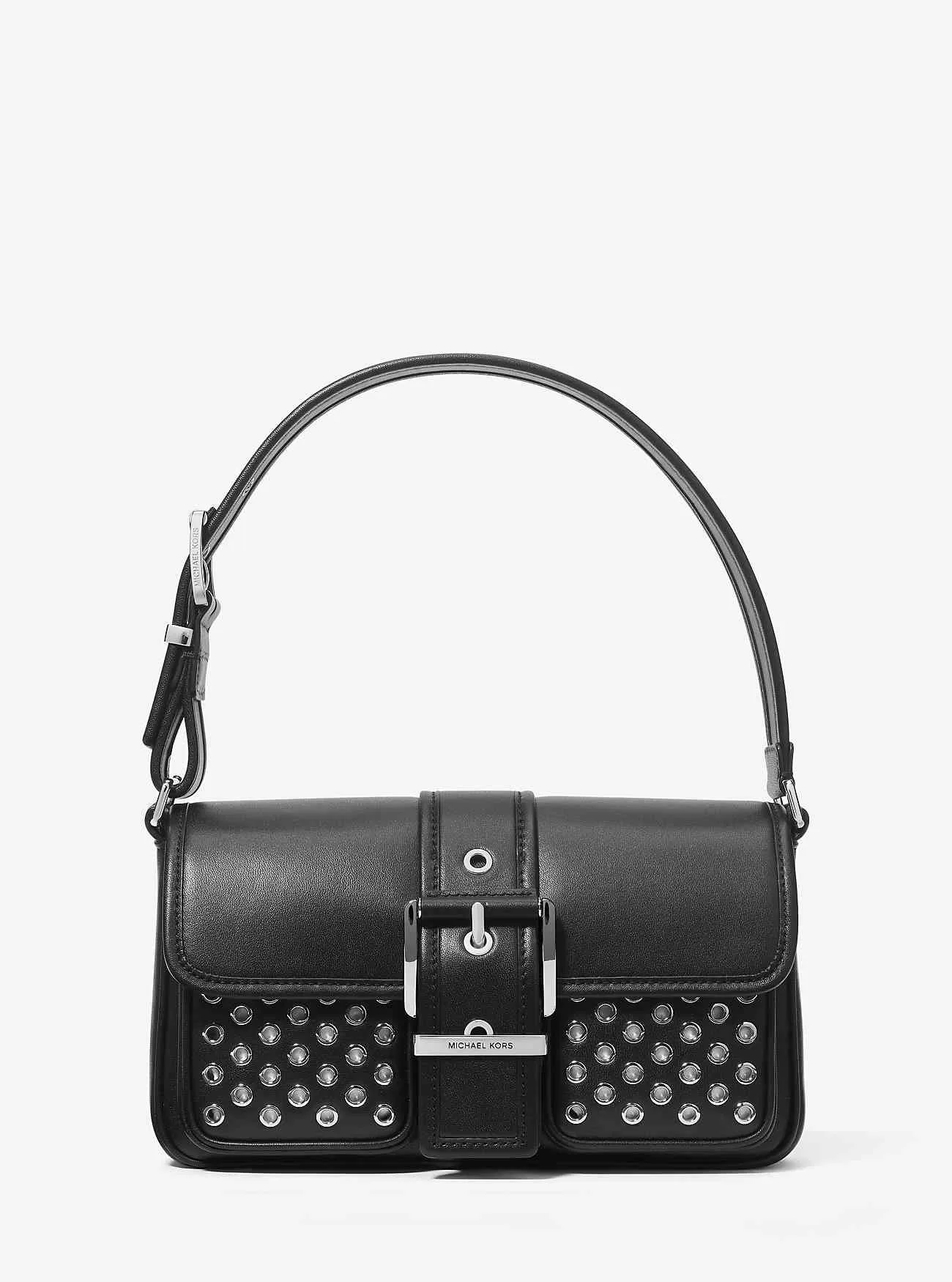 Mittelgroße Colby-Umhängetasche aus Leder mit Ösen