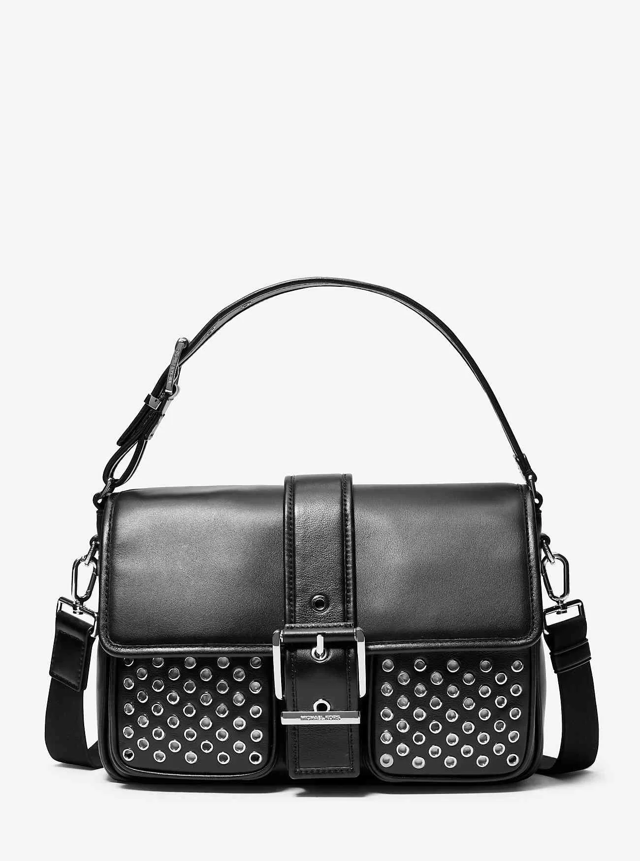 Mittelgroße Umhängetasche „Colby“ aus Leder mit Ösen