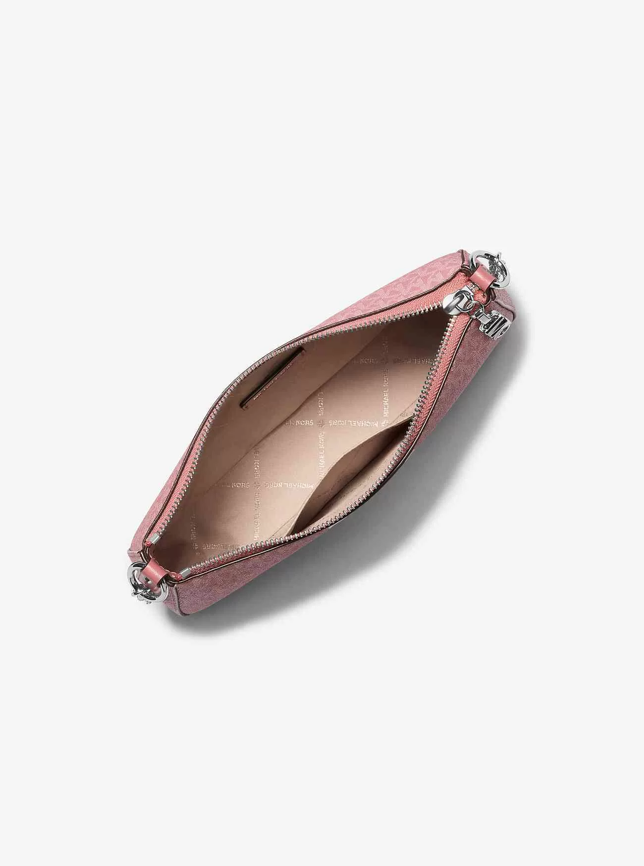 Mittelgroße, gestreifte Empire-Pochette mit charakteristischem Logo und Kettengliedern