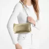Mittlere Empire-Pochette aus Metallic-Leder mit Kettengliedern