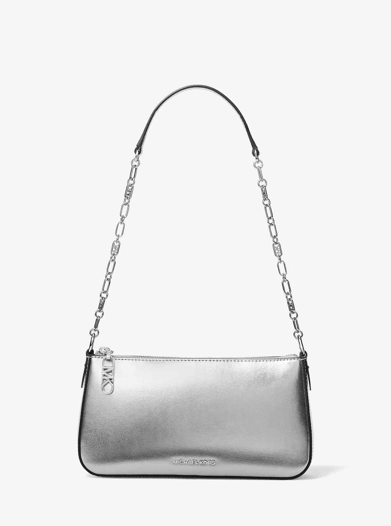 Mittlere Empire-Pochette aus Metallic-Leder