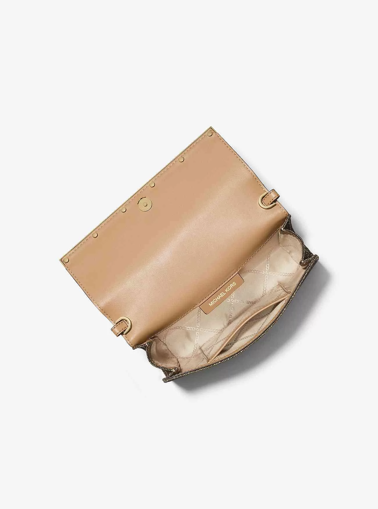 Mona Große Clutch aus Mesh mit glitzernder Kette Mona Große Clutch aus Mesh mit glitzernder Kette