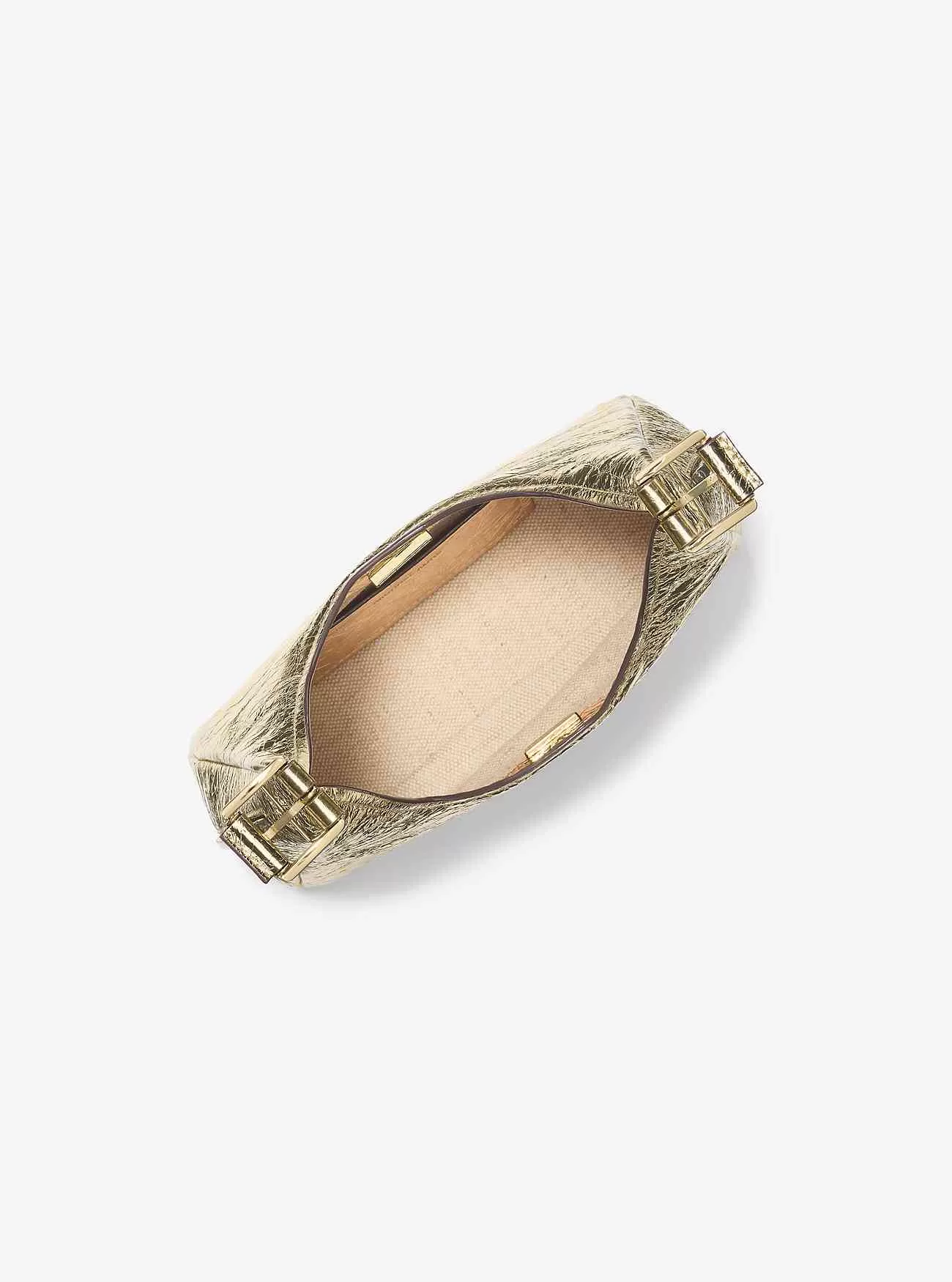 Nolita Kleine Hobo-Umhängetasche aus Metallic-Leder mit Knistereffekt