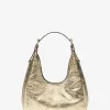 Nolita Kleine Hobo-Umhängetasche aus Metallic-Leder mit Knistereffekt