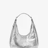 Nolita Kleine Hobo-Umhängetasche aus Metallic-Leder mit Knistereffekt