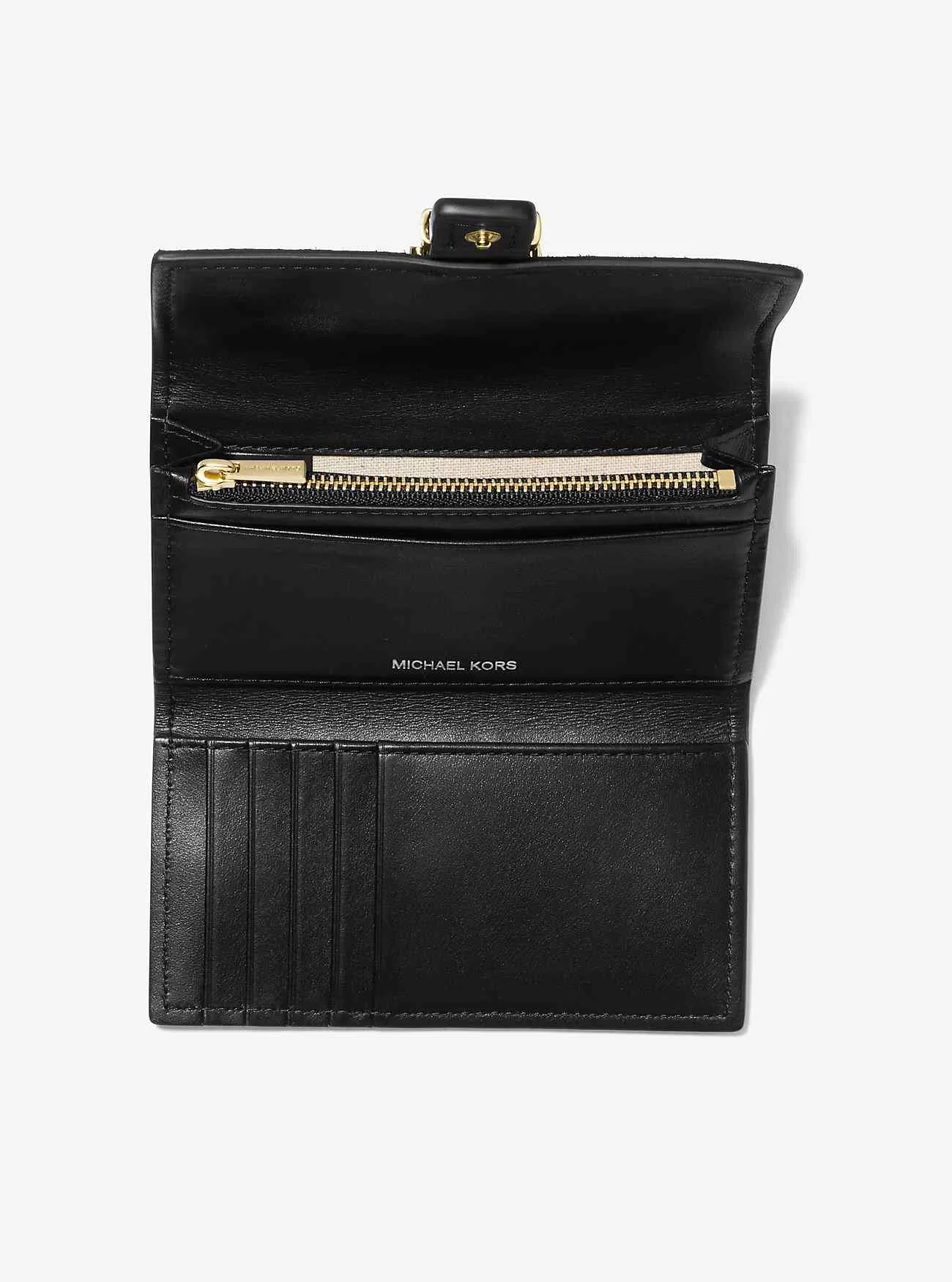 Nolita Mittelgroße, dreifach faltbare Geldbörse aus Kalbshaar mit Gepardenmuster