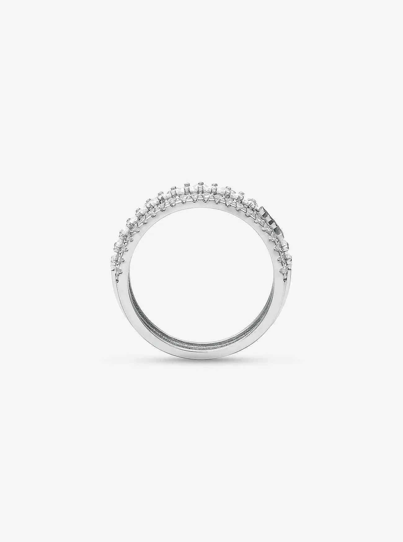 Pavé-Ring aus Sterlingsilber mit Edelmetallbeschichtung