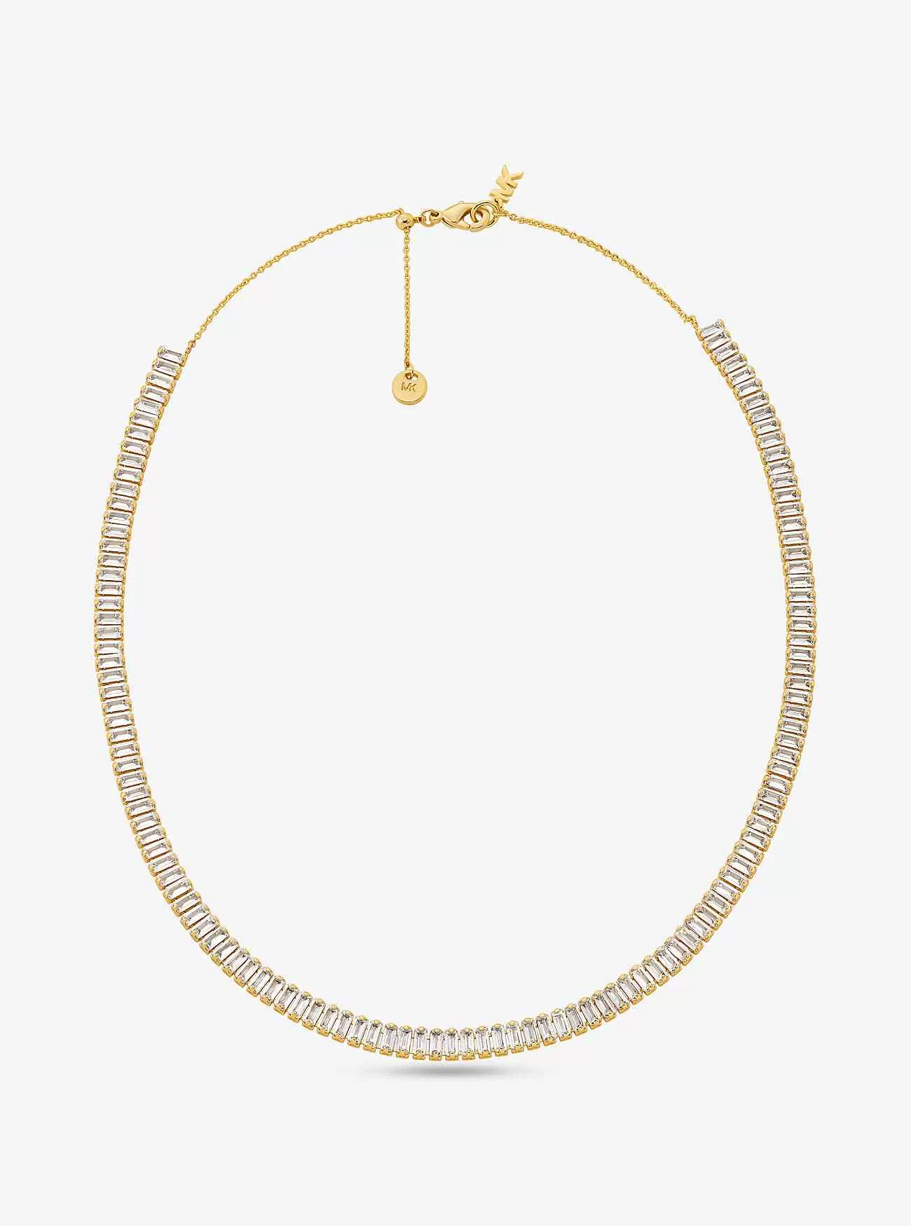 Pavé-Tennishalskette aus edelmetallbeschichtetem Messing