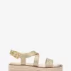 Plateau-Espadrille-Sandale „Lynn“ aus Metallic-Leder