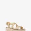 Plateau-Espadrille-Sandale „Lynn“ aus Metallic-Leder