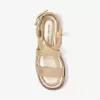 Plateau-Espadrille-Sandale „Lynn“ aus Metallic-Leder