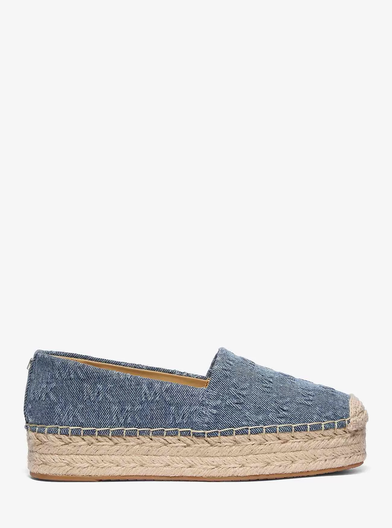 Plateau-Espadrille aus Denim mit Lynn-Logoprägung