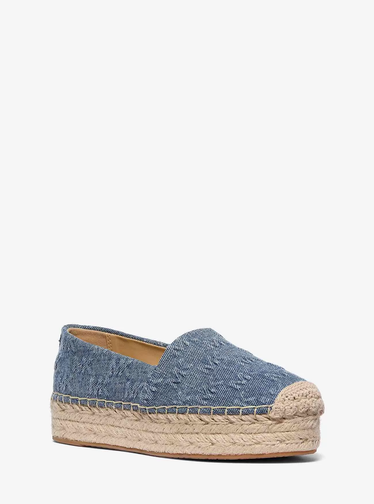 Plateau-Espadrille aus Denim mit Lynn-Logoprägung
