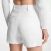 Plissierte Shorts aus Leinenmischung