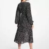 Plissiertes Kleid aus Georgette mit Animal-Print Plissiertes Kleid aus Georgette mit Animal-Print