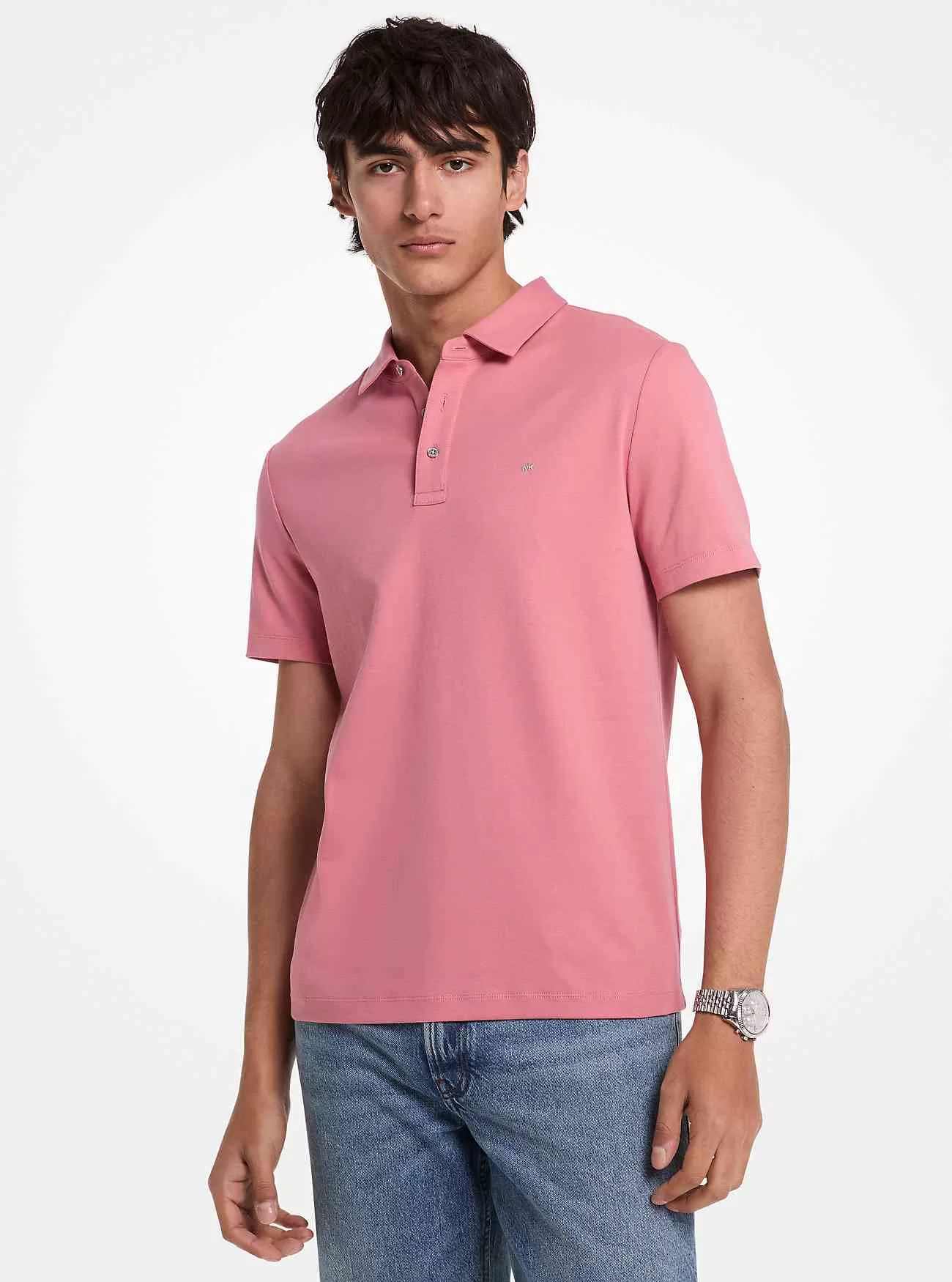 Poloshirt aus Baumwolle mit aufgesticktem Logo