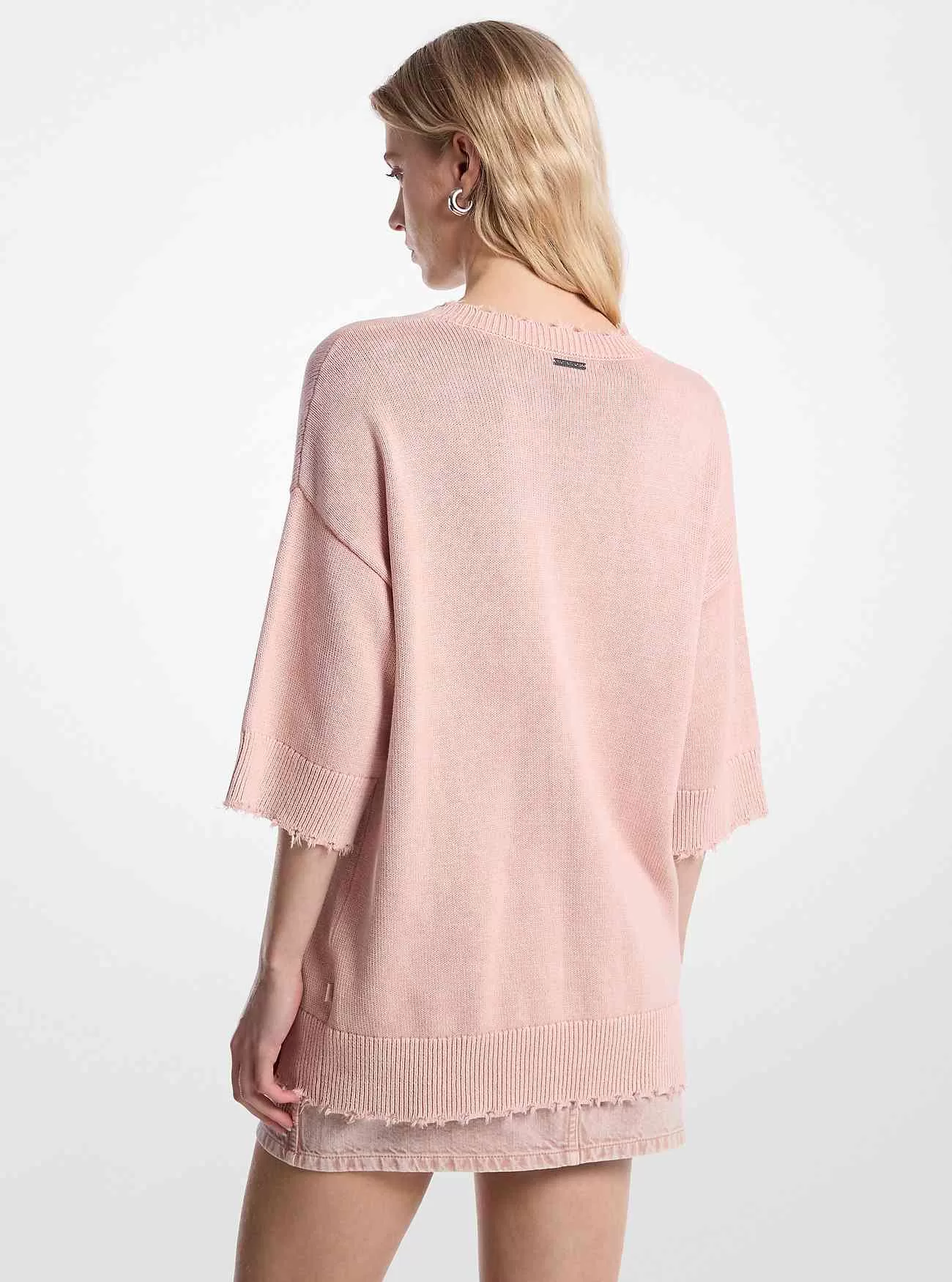 Pullover aus stückgefärbter Baumwoll-Kaschmir-Mischung im Used-Look