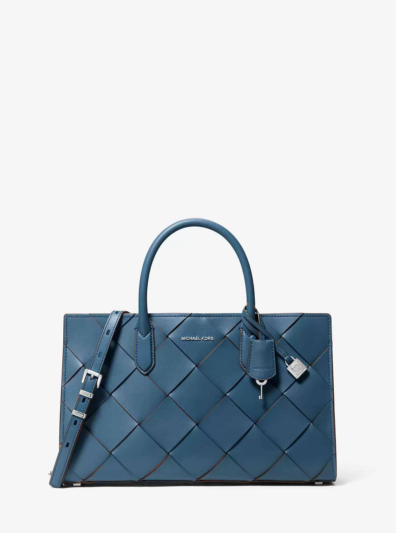 Scarlett Mittelgroße Umhängetasche aus gewebtem Leder